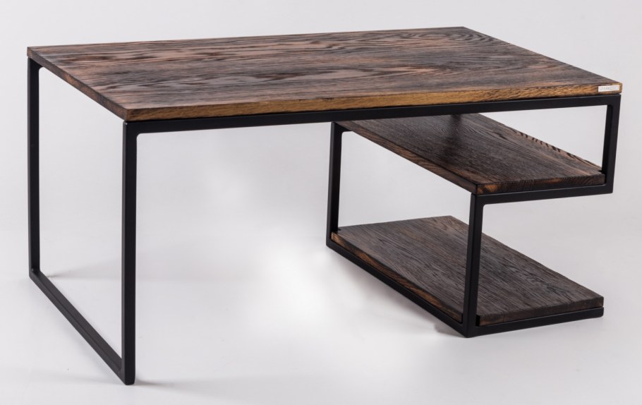 Металлические столики с деревом