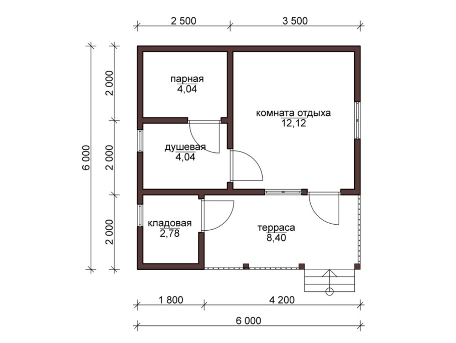 Баня из пеноблоков 6/6 проекты 6х6