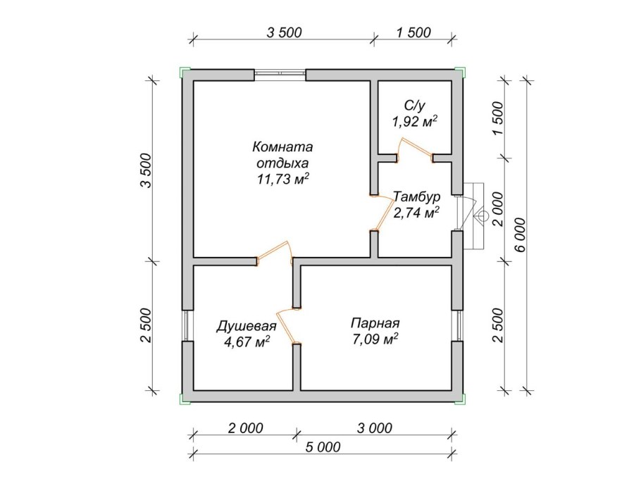 Сруб баня 5 на 4 проект