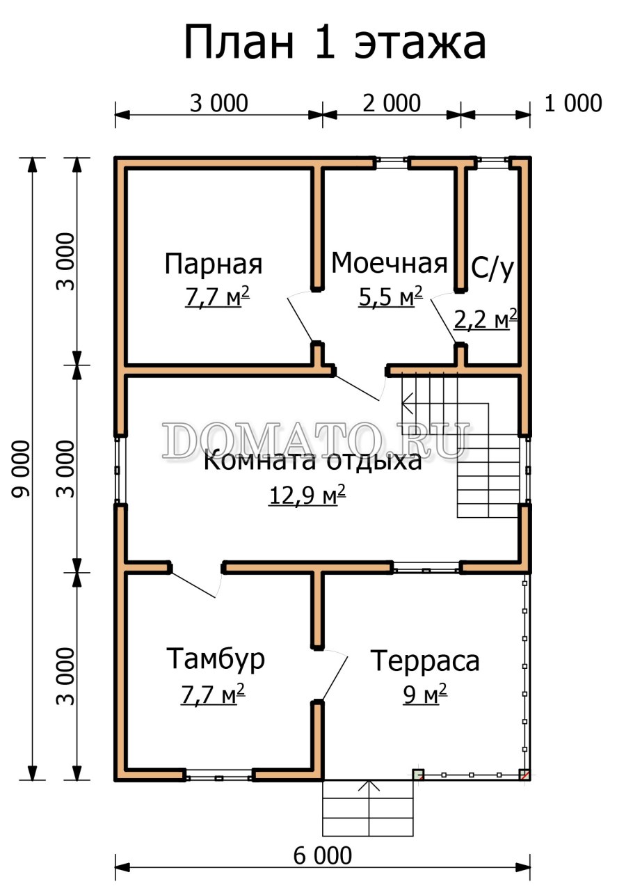 Проект бани с бассейном 12х4