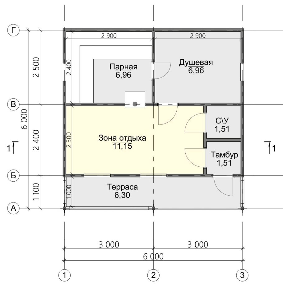 Каркасная баня 6х6 с мансардой проект