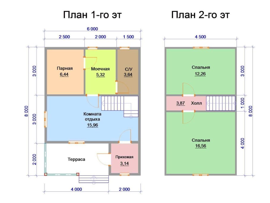 Угловая баня 5х10 планировка