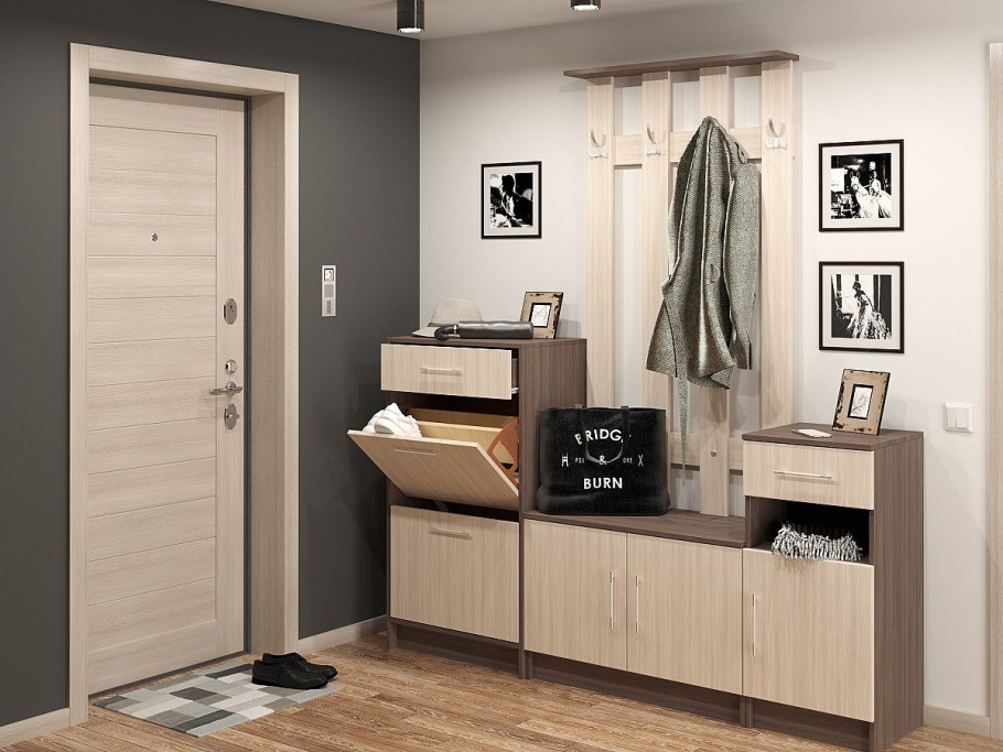 Прихожая лофт-02 Cappuccino Veralinga-ясень шимо тёмный