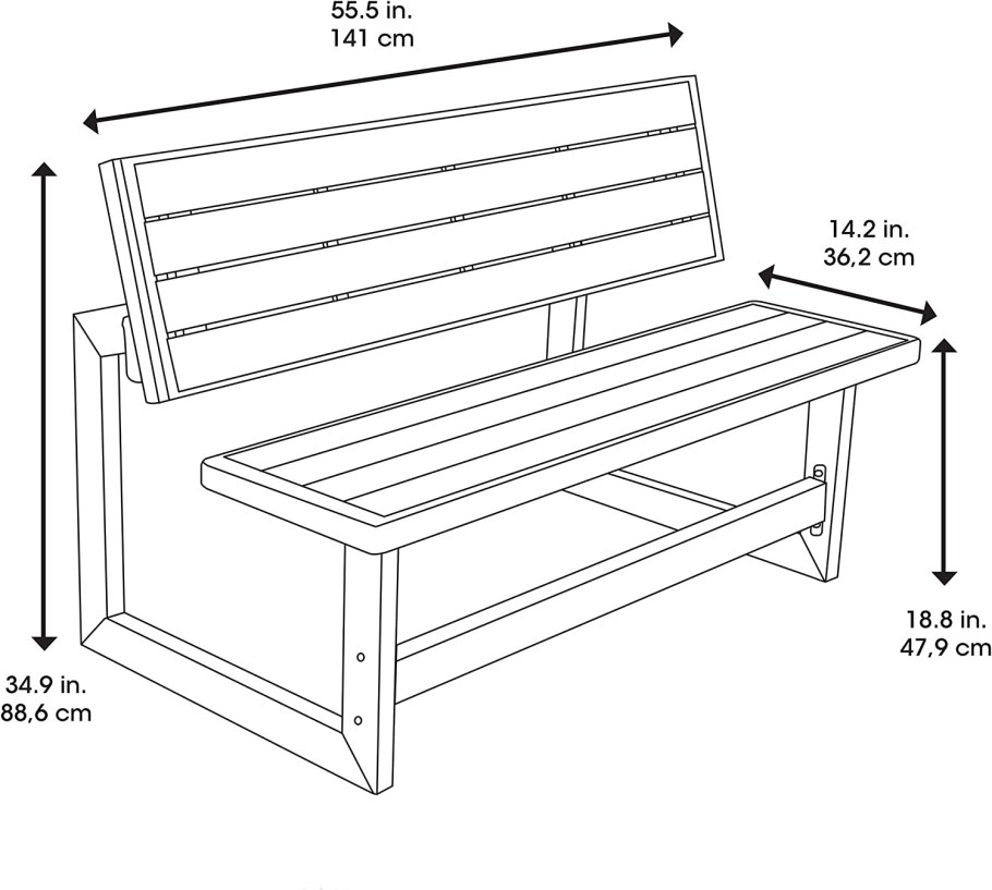 Чертеж лавочки из профильной трубы с размерами