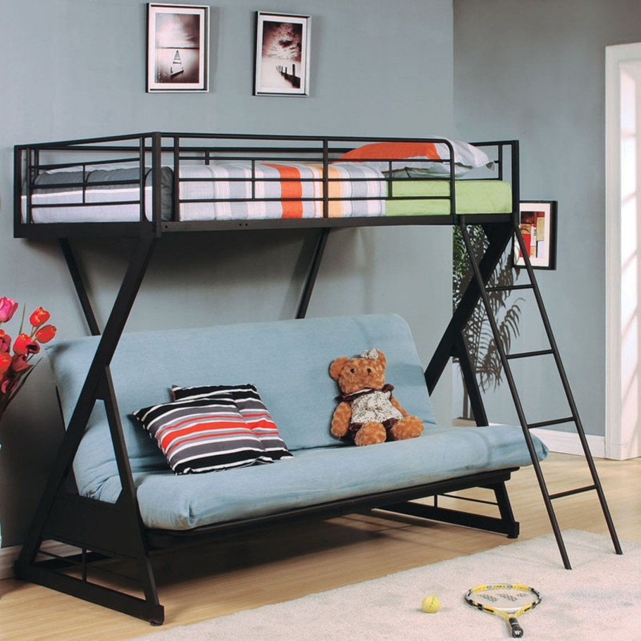 Двухъярусная кровать-чердак с диваном Орбита Soft 2а