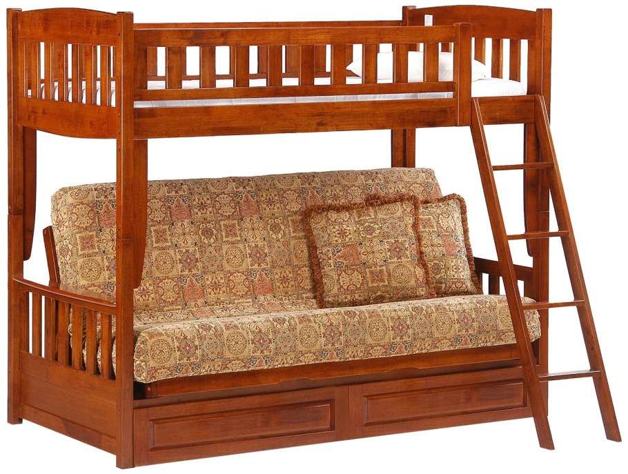 Двухъярусная кровать с диваном внизу