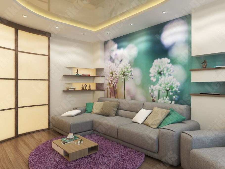 Фотообои в интерьере зала