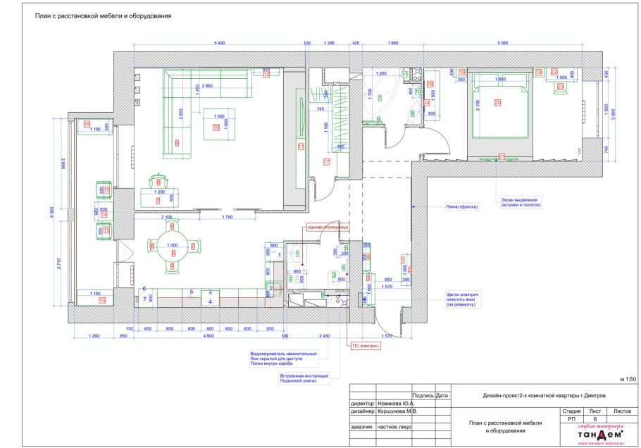 План расстановки мебели в магазине