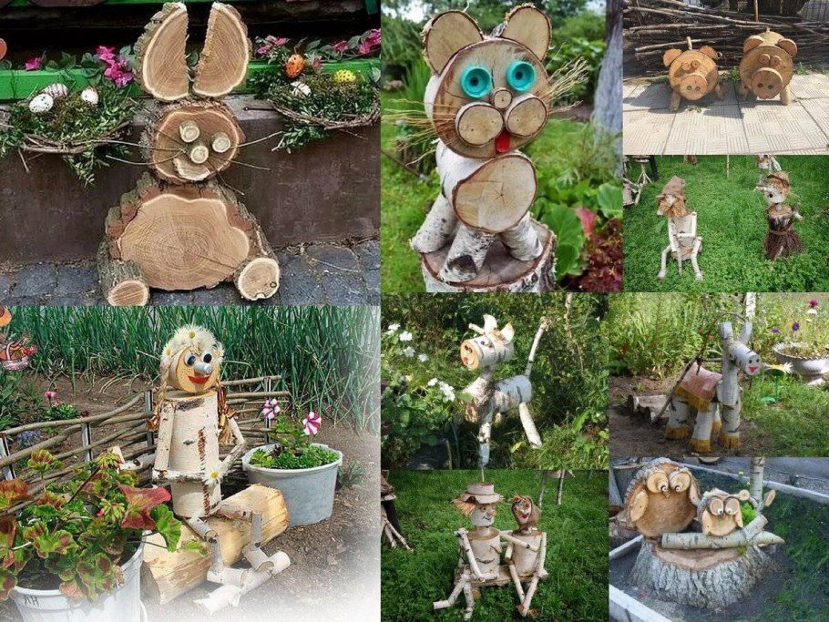 Сова из спилов дерева