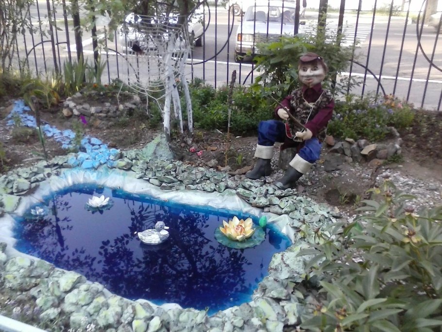 Мини прудик из тазика