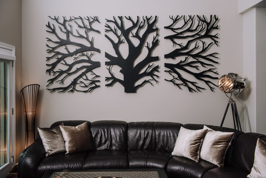 Панно на стену из дерева и металла