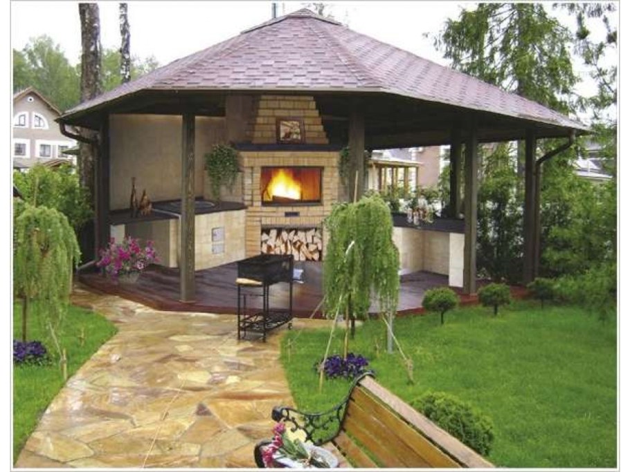 Беседка с мангальной зоной