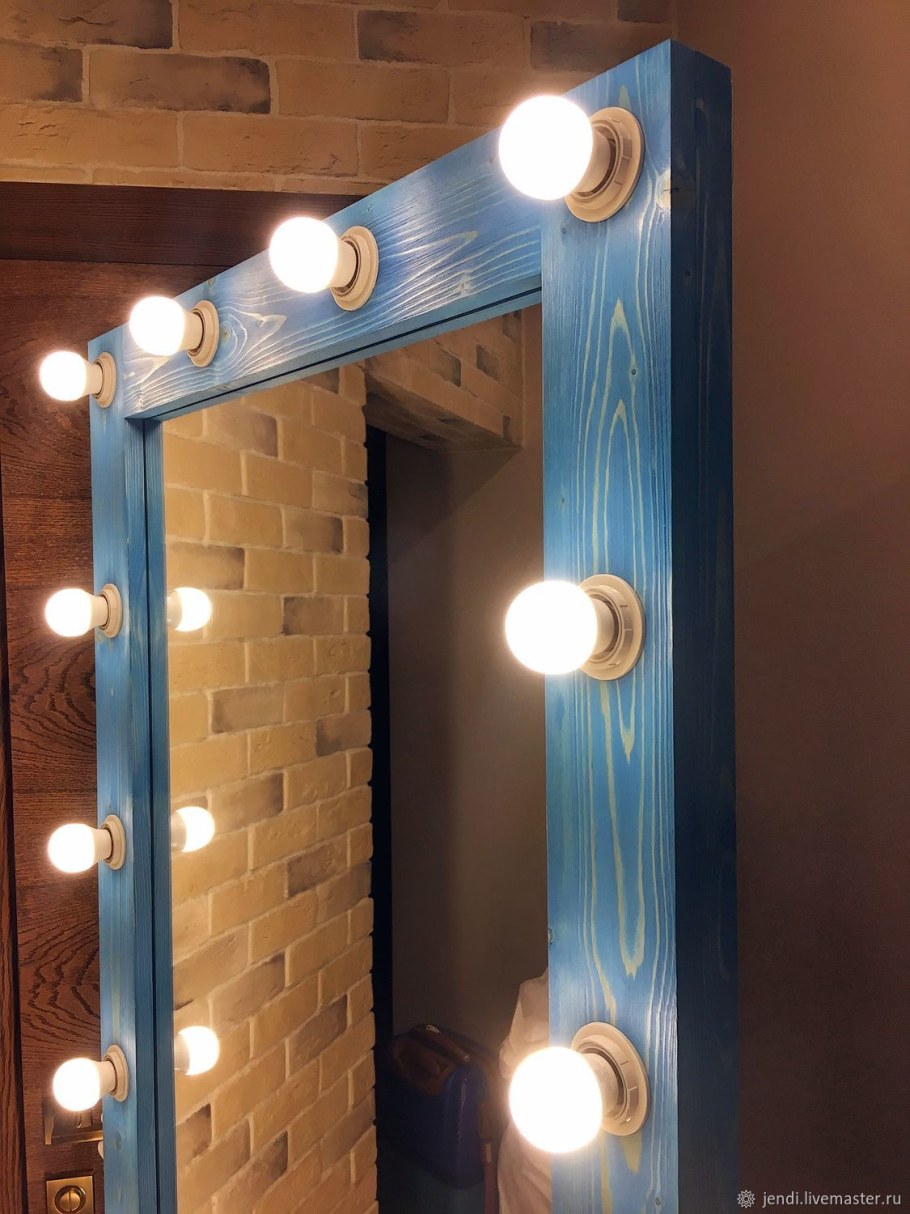 Зеркало гримерное с лампочками 180*80