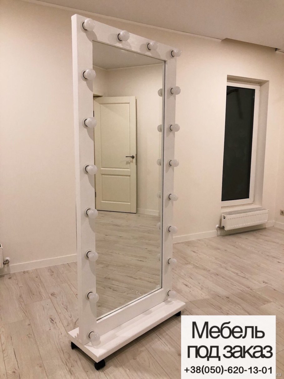 Зеркало гримерное с лампочками 180*80