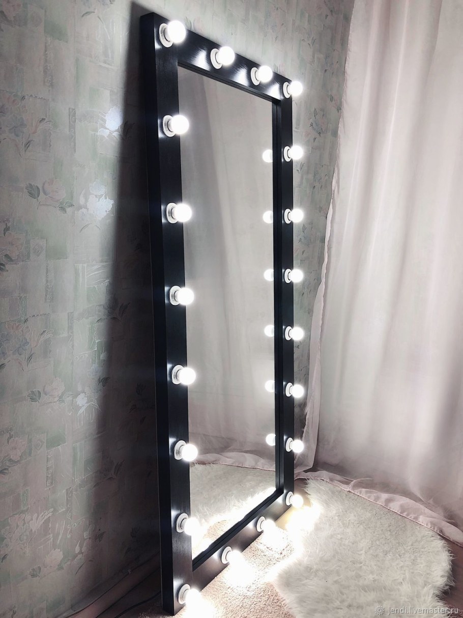 Зеркало гримерное с лампочками 180*80