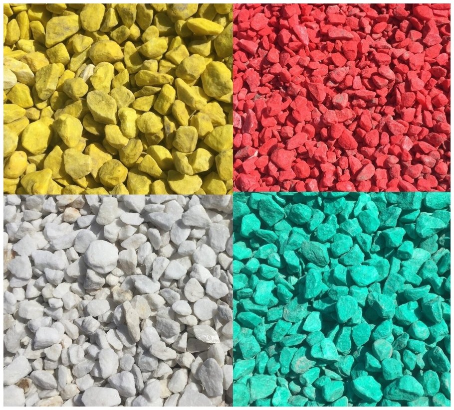 Цветная щебенка для клумб