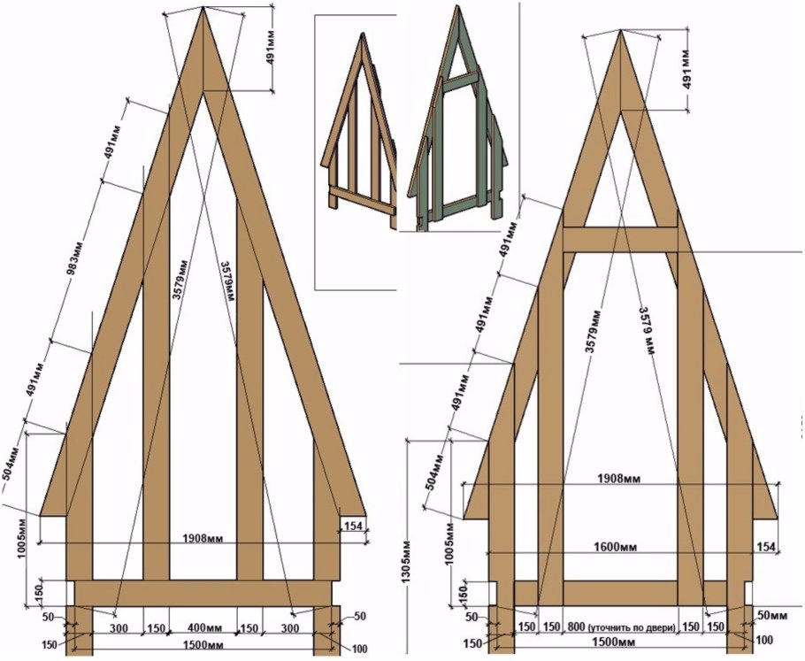 Чертеж дачный туалет Теремок