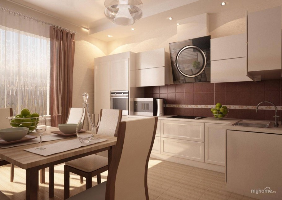 Кухня цвета ваниль