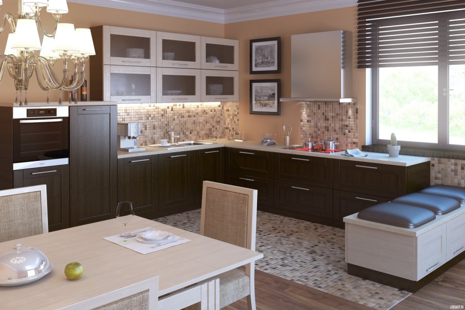 Фартук для коричневой кухни