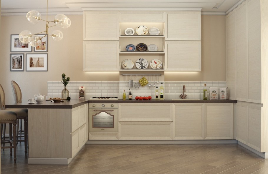 Бежевые кухни