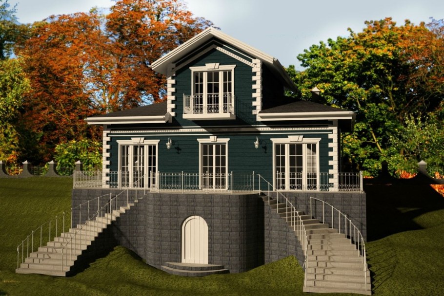 Русская усадьба с мезонином