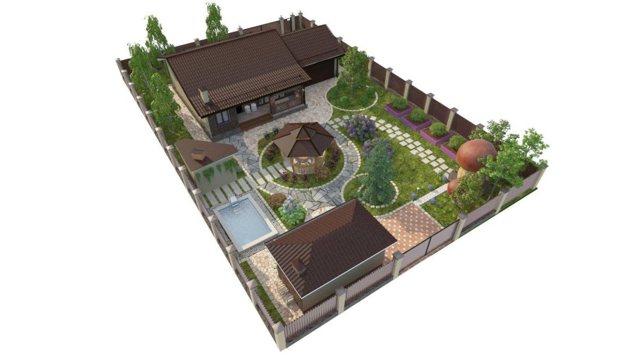 Ландшафт садового участка 10 соток