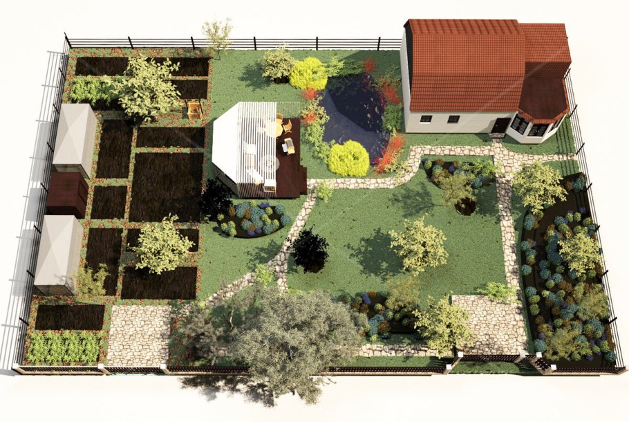 Планировка хозпостроек на участке 20 соток