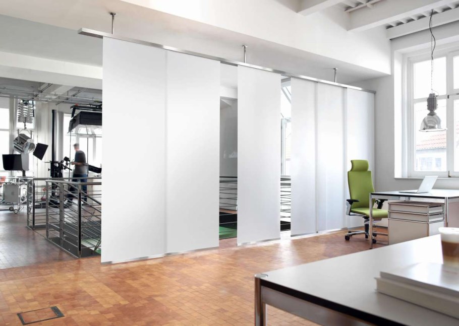 Японские шторы для зонирования пространства