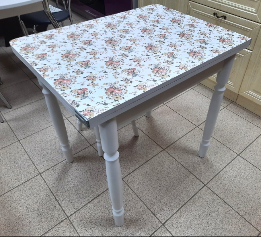 Стол 130 на 75 кухонный белый раздвижной