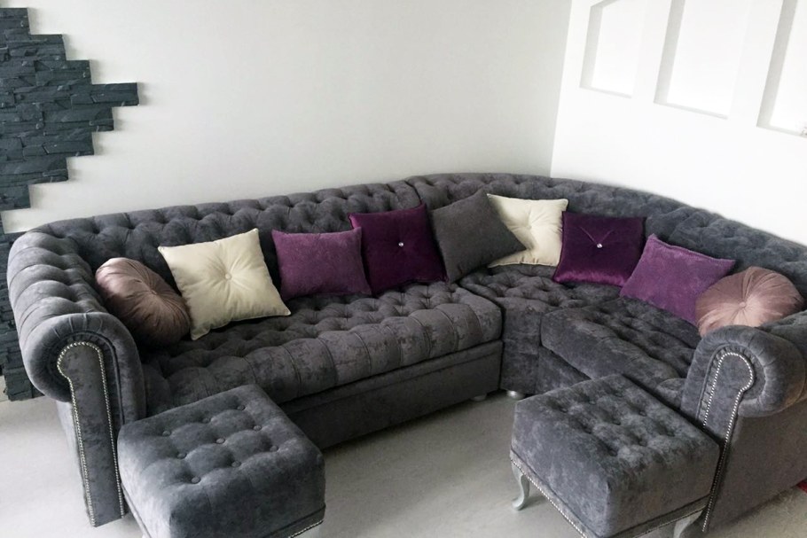 Угловой диван Честер каретная стяжка