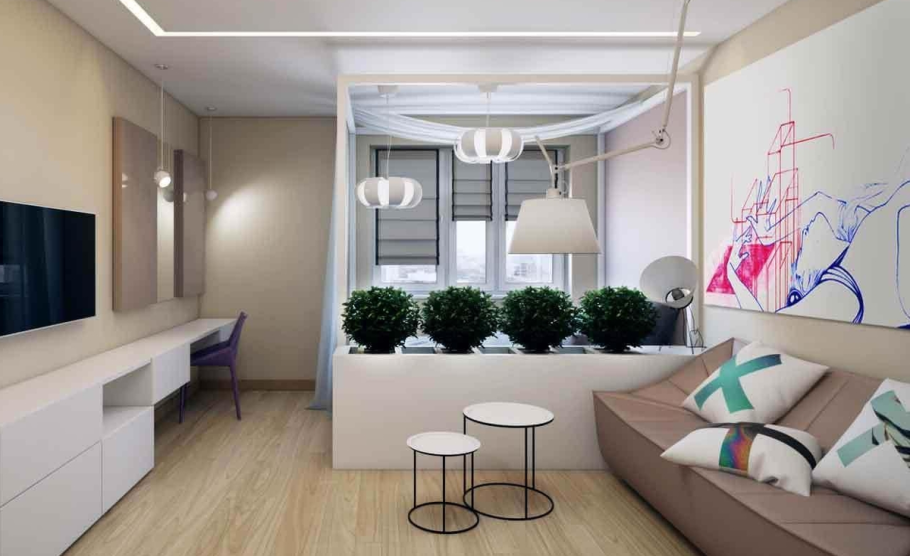 Гостинная 25кв м зонированием