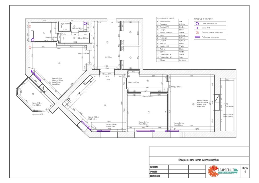 Обмерный чертеж помещения