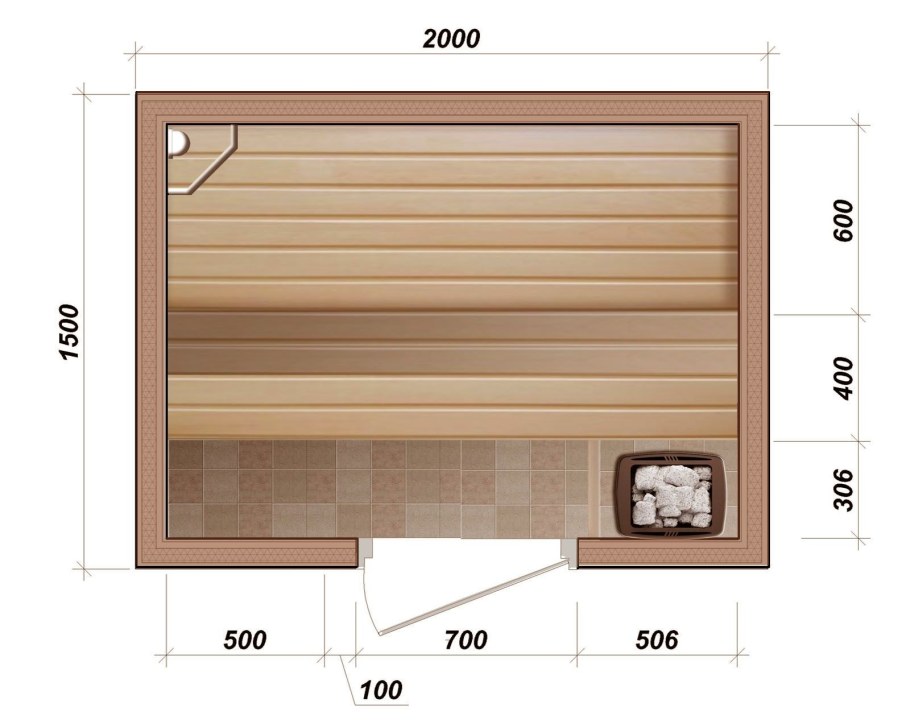 Размер парилки 2 на 1.5