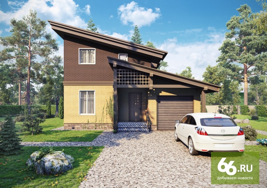 2 Этажный гараж с односкатной крышей