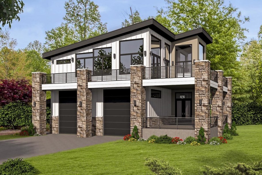 Дом 150 кв м 2 этажа с односкатной крышей