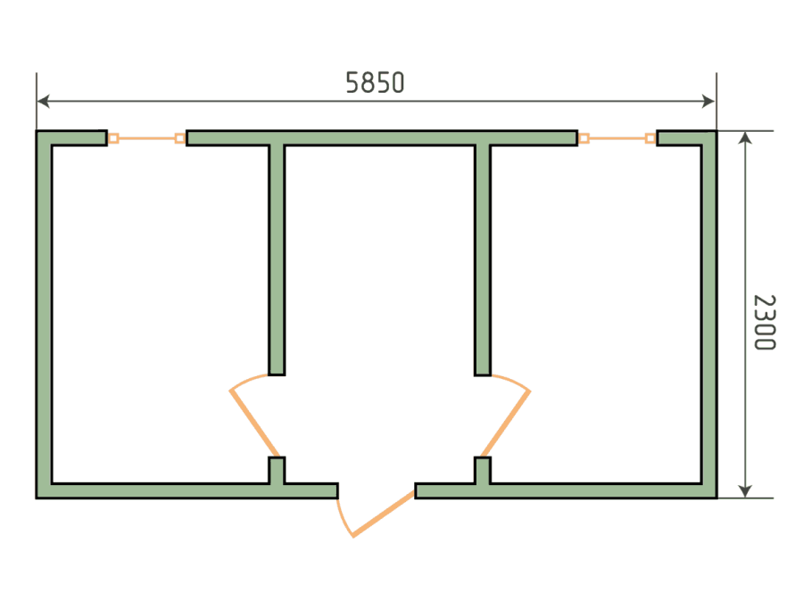 Блок контейнер 6000х2400 чертеж