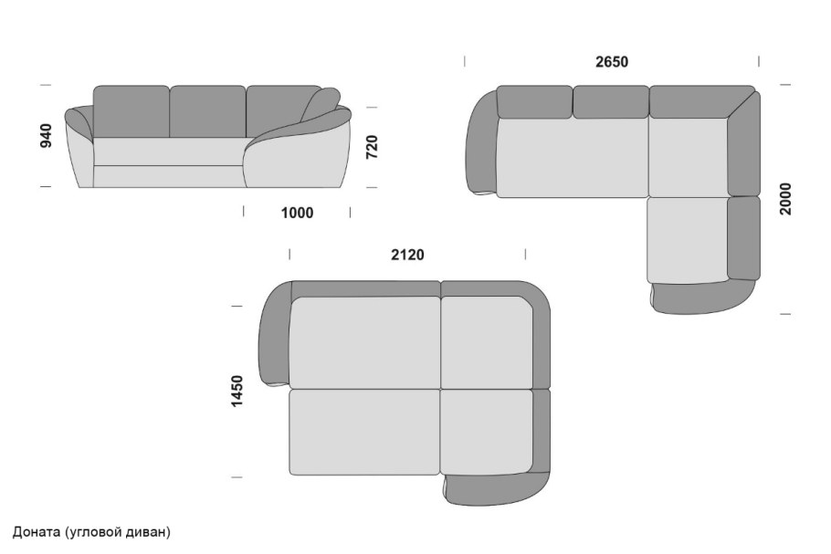 Диван угловой габариты 2000х1400