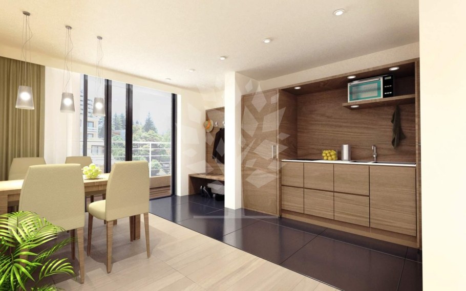 Кухня в апартаментах гостиничного типа