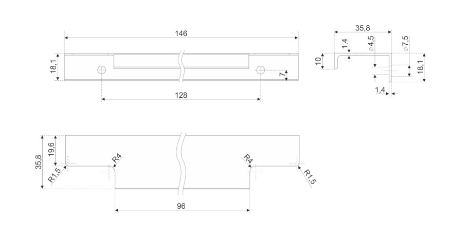 Ручка – скоба Gamet ua59-0160-r0030-2 черный глянцевый