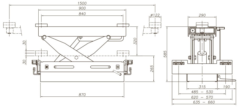 Домкрат гидравлический 10т чертёж