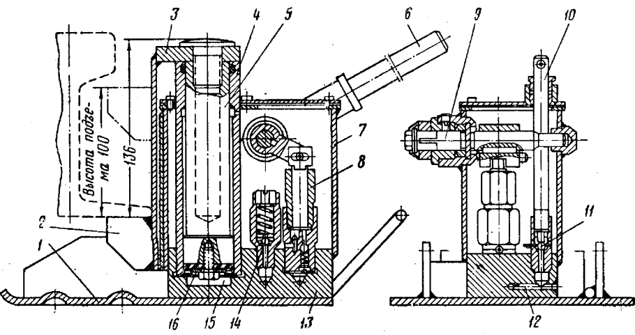 Домкрат гидравлический бутылочный ШААЗ 2т схема