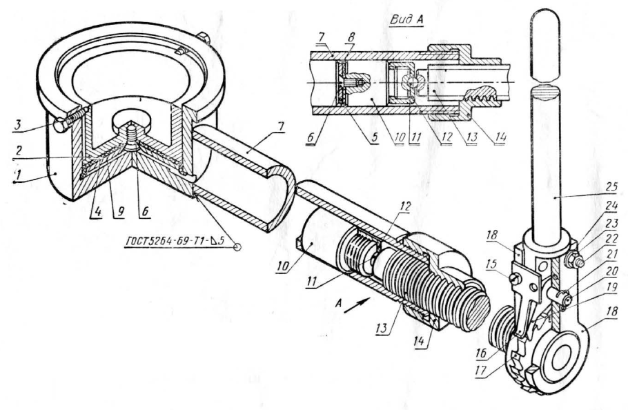Принципиальная схема винтового домкрата