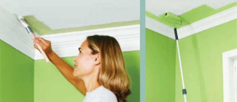 Побелка потолка водоэмульсионной