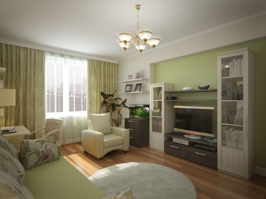 Интерьер гостиной брежневки