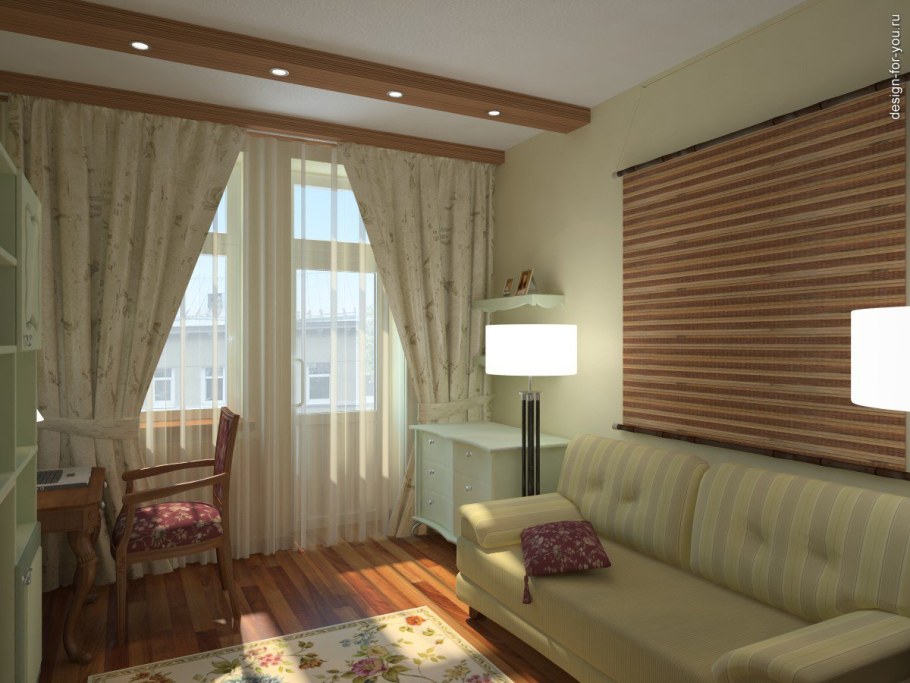 Интерьер угловой комнаты в хрущевке