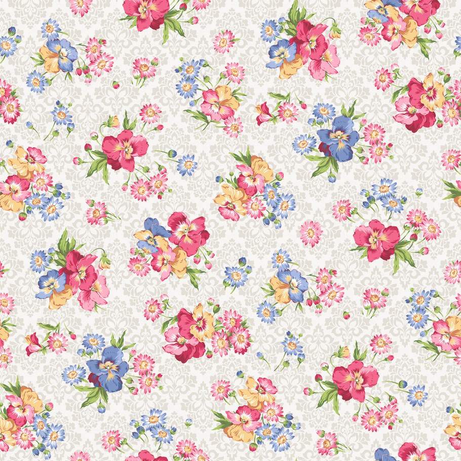 Перкаль 220 см набивной арт 239 "Тейково" рис 6399 вид 1