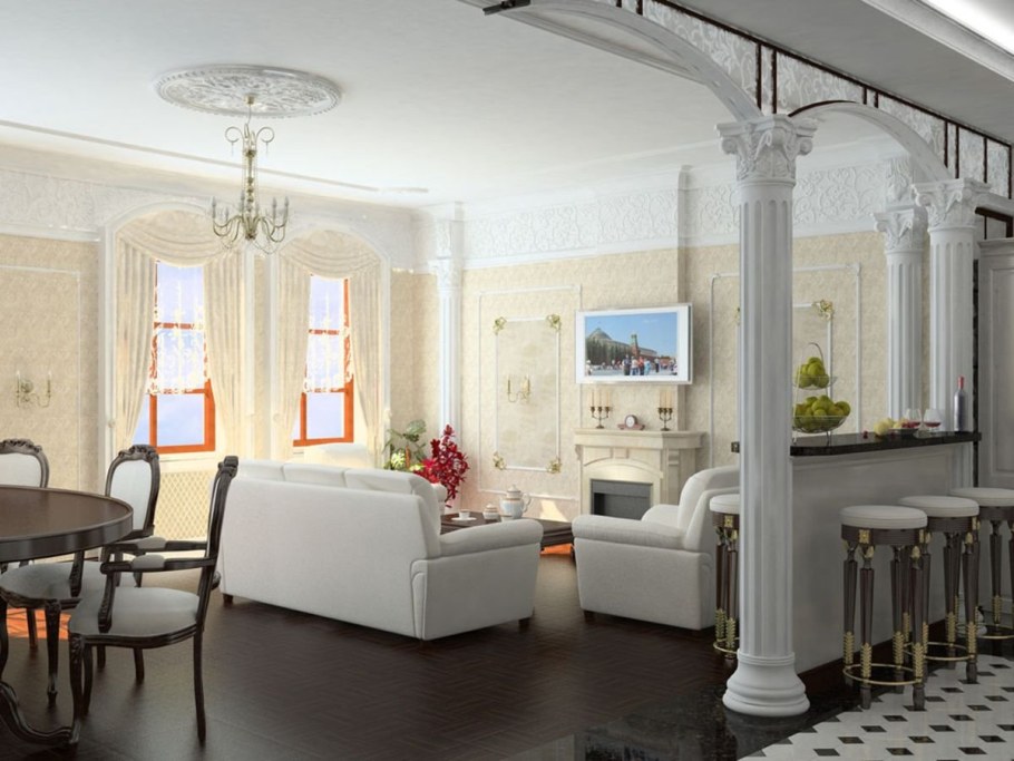 Гостиная с колоннами