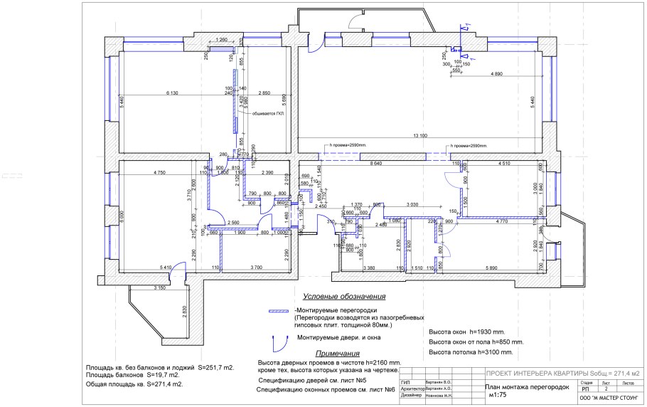 Планировка квартиры 2 спальни и кухня-гостиная