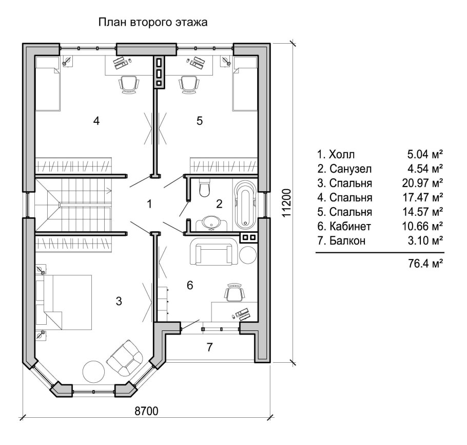 Балкон 1 этаж чертеж