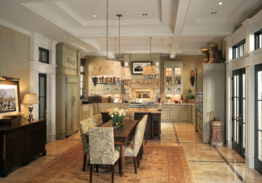 Интерьер кухни в деревенском стиле в квартире